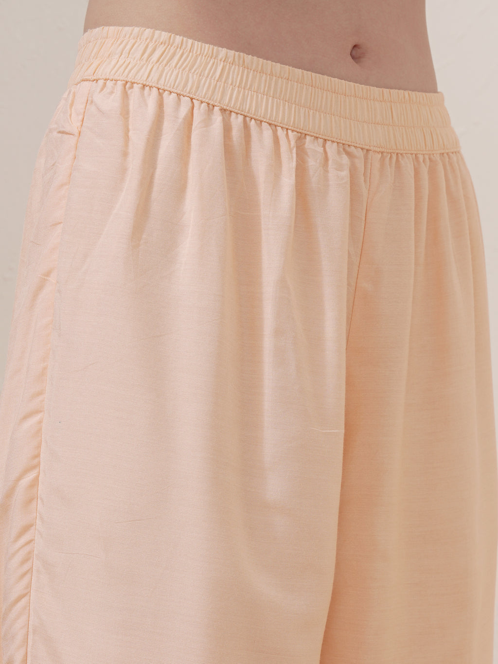 Vishudh Women Peach Embroidered Kurta With Trouser And Dupatta - Peach - Image 7
