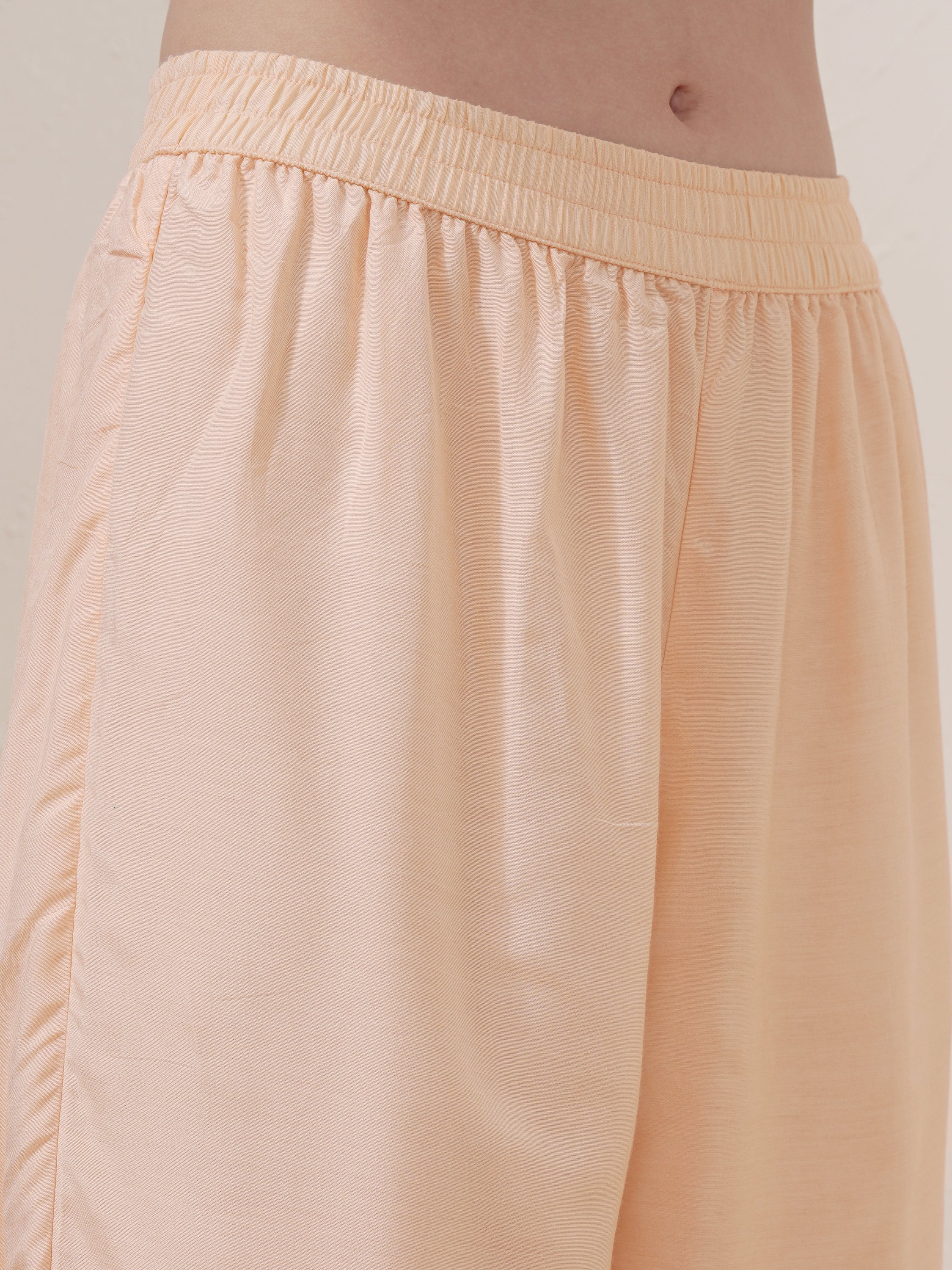 Vishudh Women Peach Embroidered Kurta With Trouser And Dupatta - Peach - Image 7