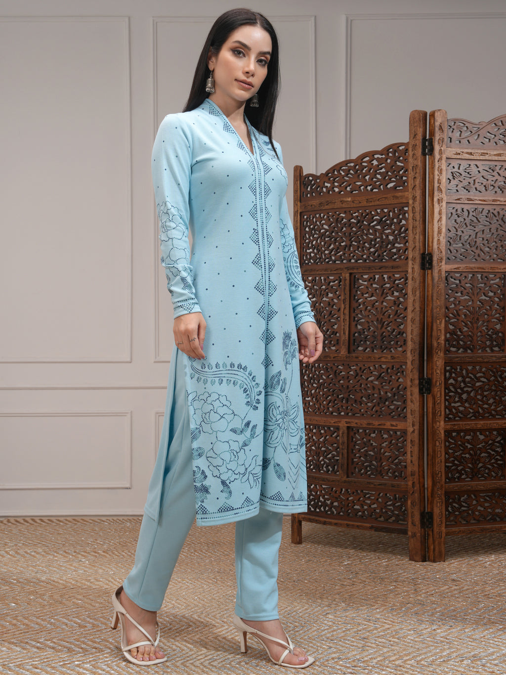 Vishudh Women Blue Women Kurta With Trousers - Blue - Image 4