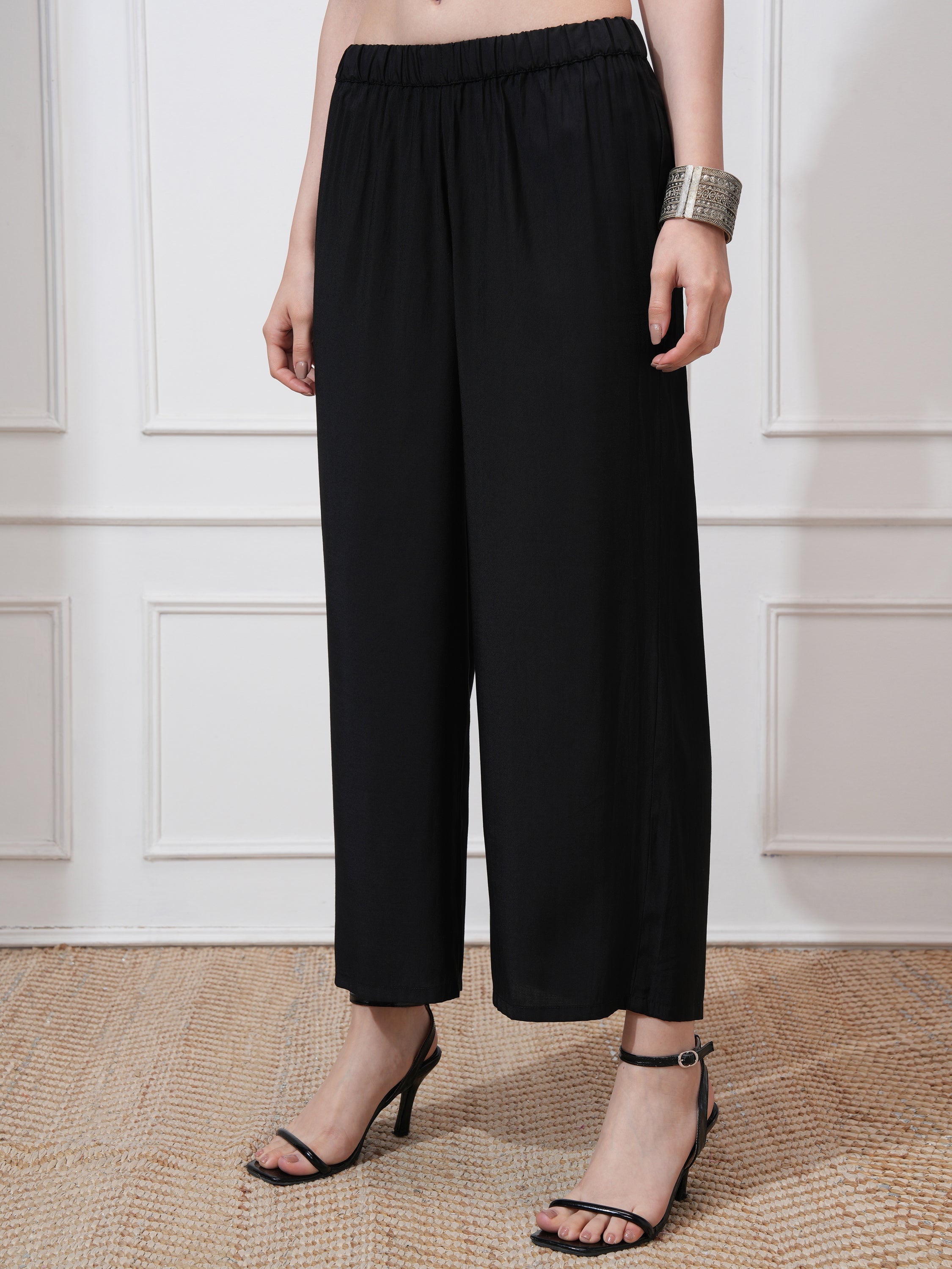 Vishudh Women Black Kurta With Trouser And Dupatta - Black - Image 8