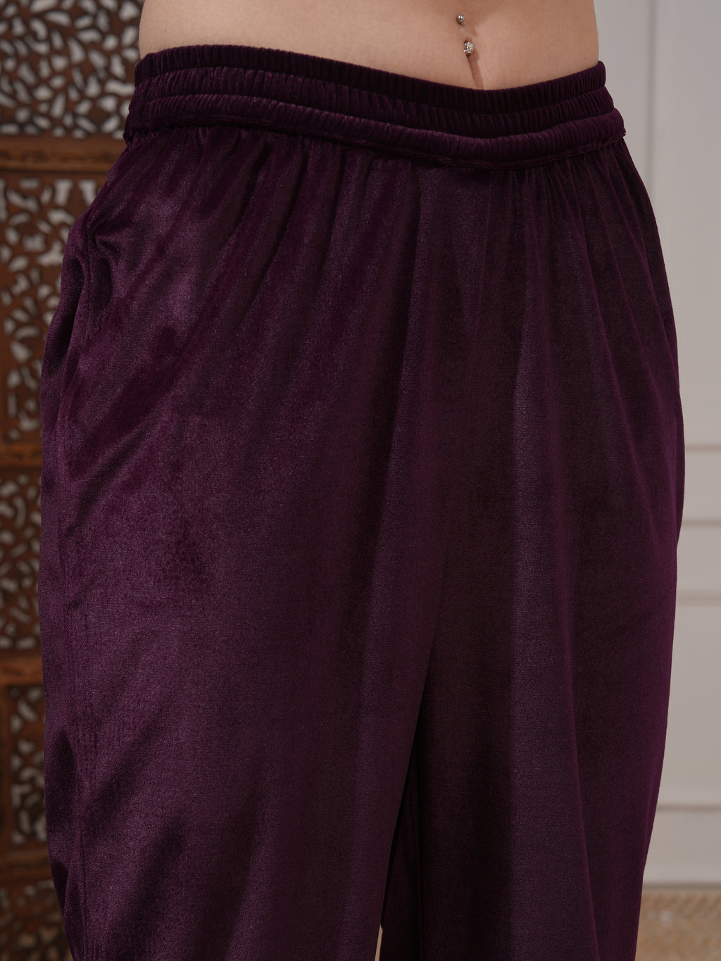 Vishudh Women Purple Women Kurta With Trousers And Dupatta - Purple - Image 7