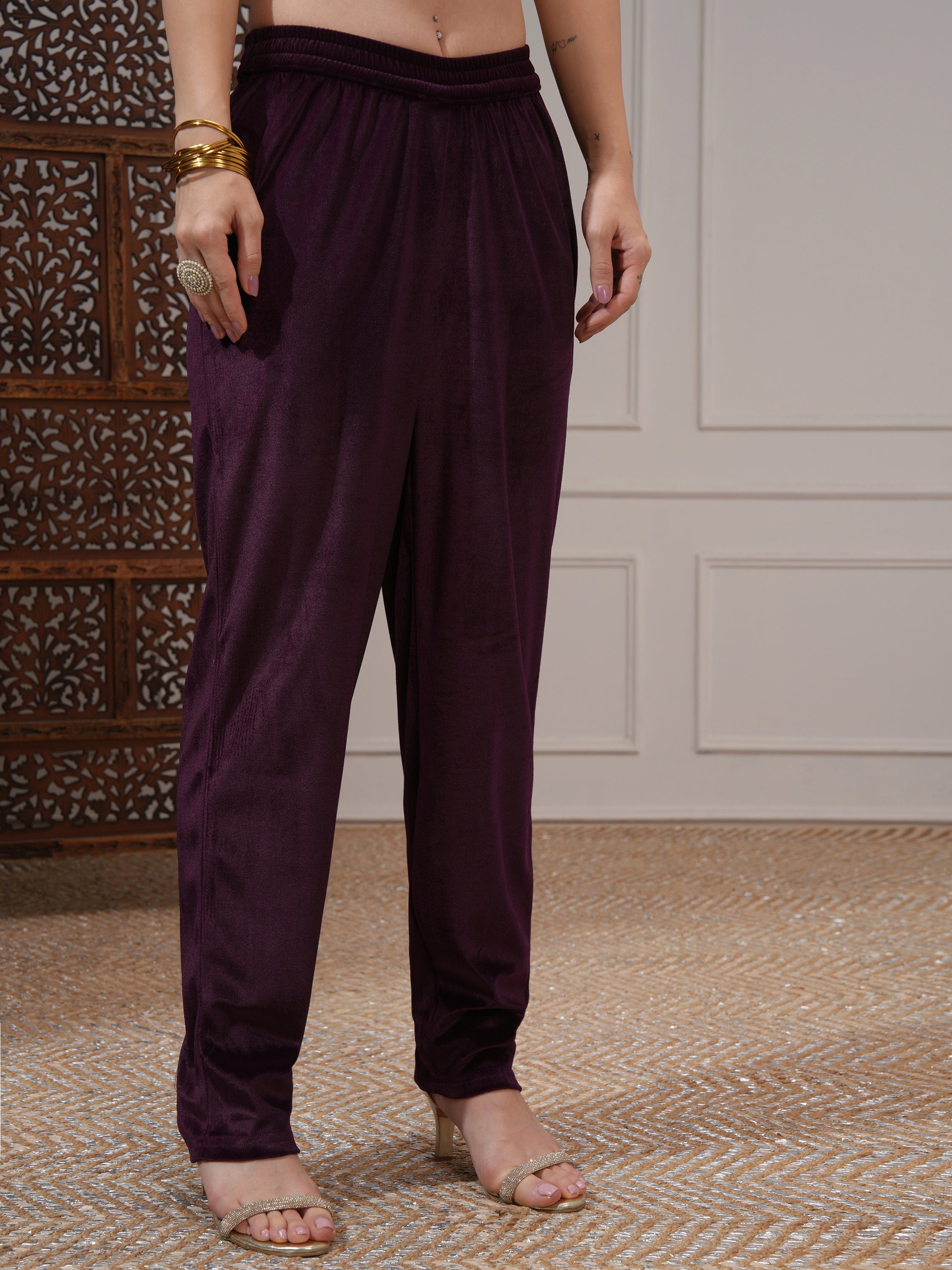 Vishudh Women Purple Women Kurta With Trousers And Dupatta - Purple - Image 8
