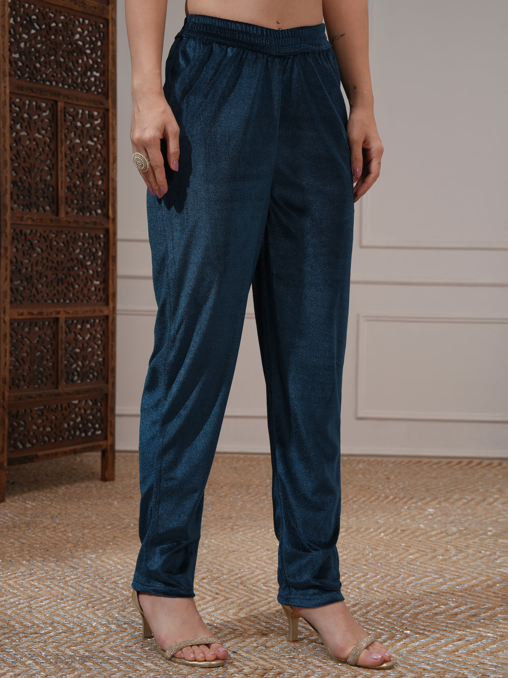 Vishudh Women Teal Women Kurta With Trousers And Dupatta - Teal - Image 8