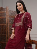 Vishudh Women Red Women Kurta With Trousers And Dupatta - Red - Image 1