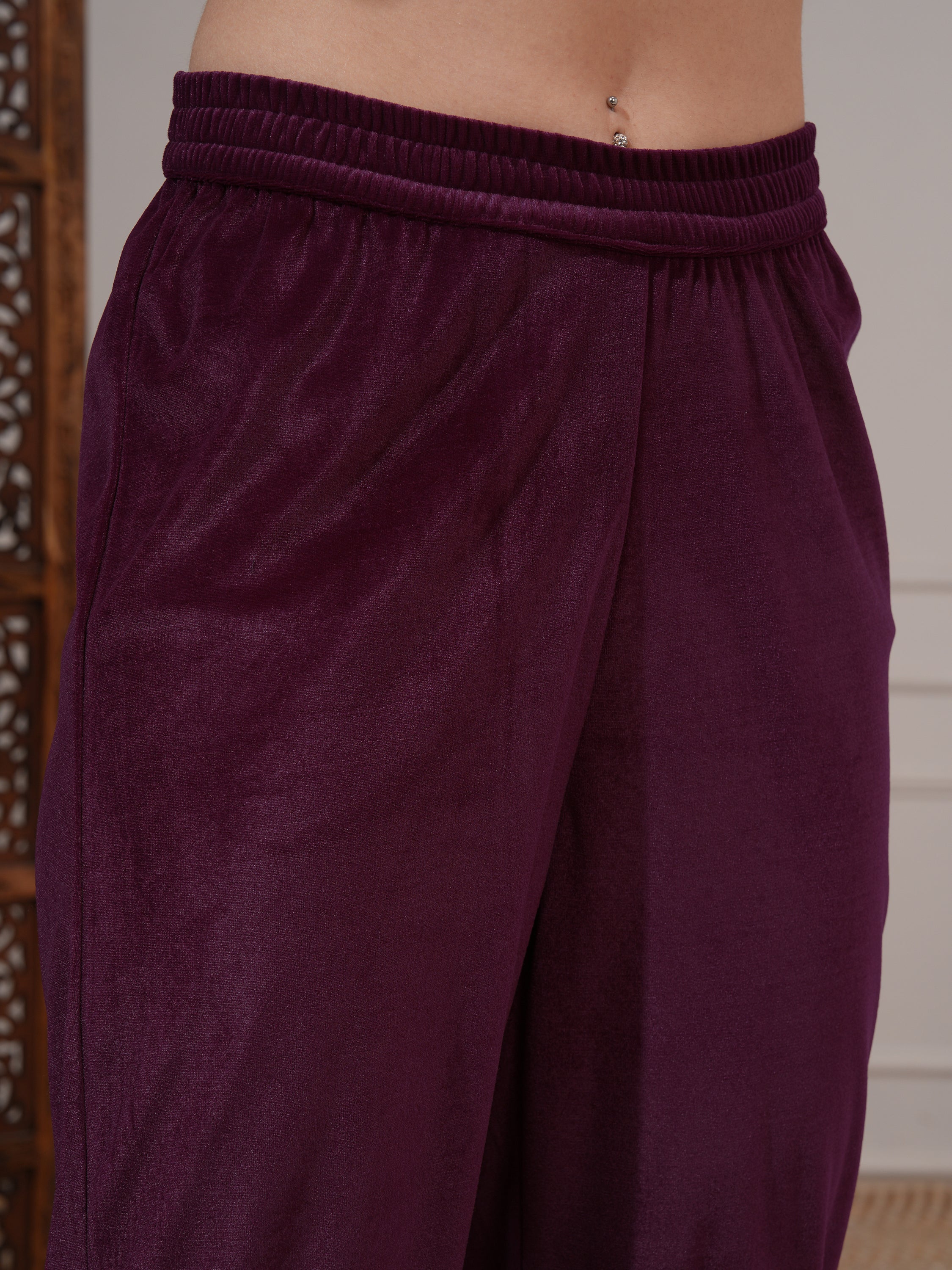 Vishudh Women Purple Women Kurta With Trousers And Dupatta - Purple - Image 7