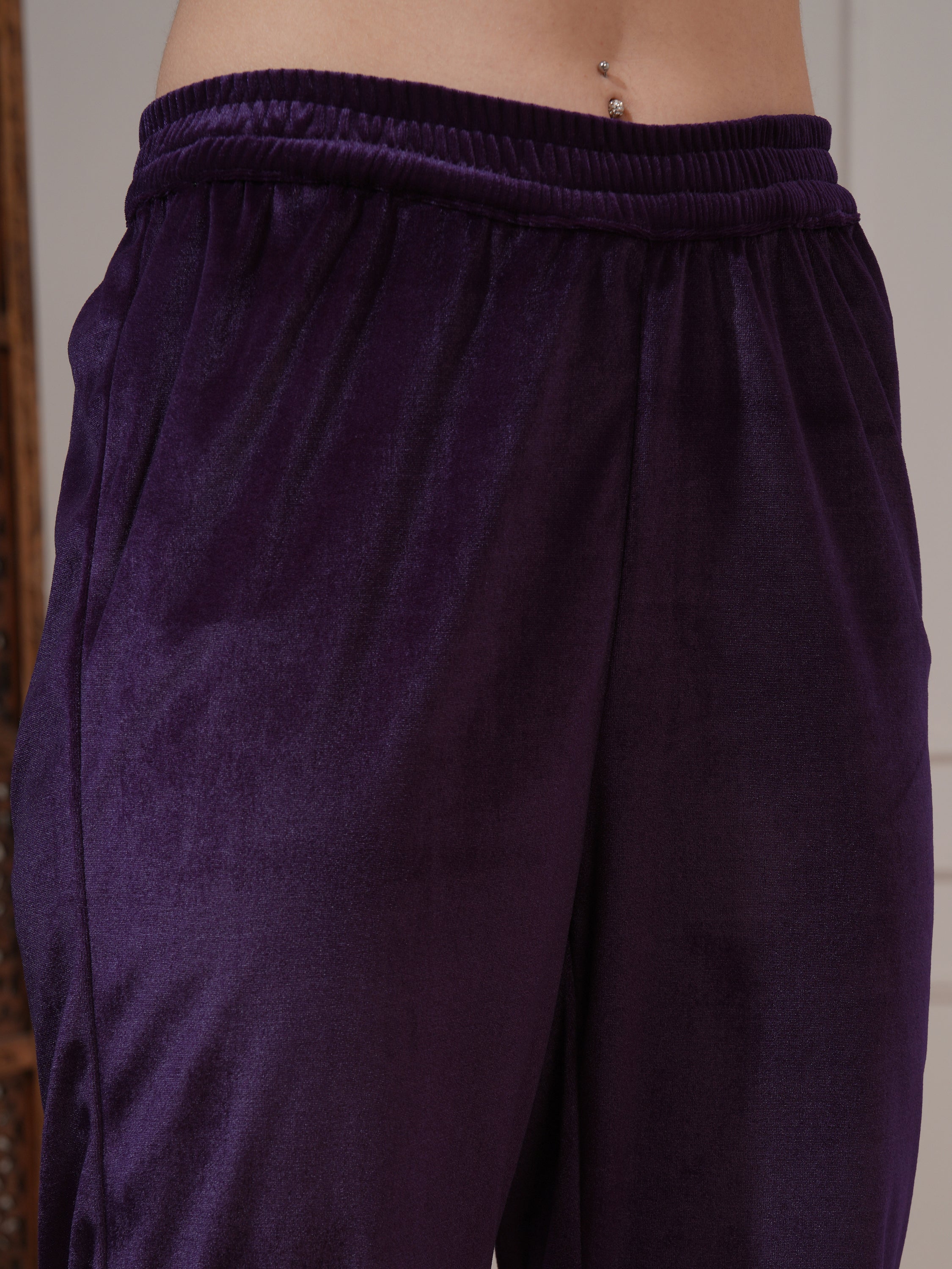 Vishudh Women Purple Women Kurta With Trousers And Dupatta - Purple - Image 7