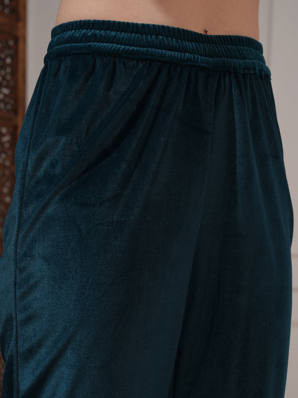 Vishudh Women Teal Women Kurta With Trousers And Dupatta - Teal - Image 7