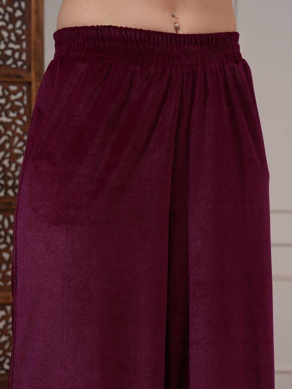 Vishudh Women Burgundy Women Kurta With Trousers And Dupatta - Burgundy - Image 7