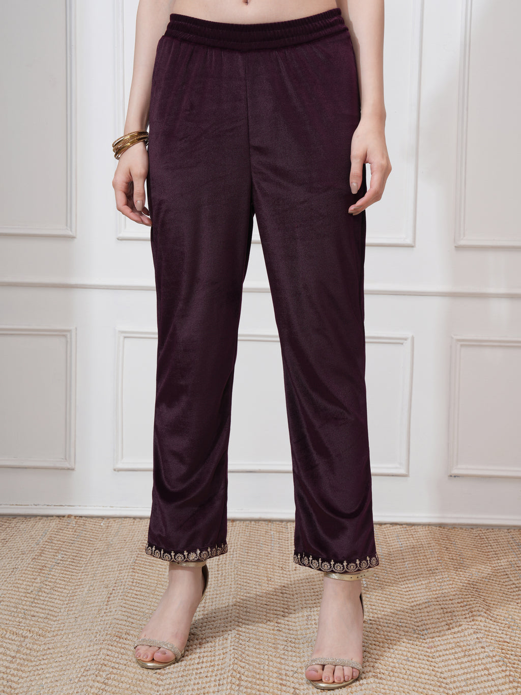 Vishudh Women Purple Kurta With Trouser And Dupatta - Purple - Image 7