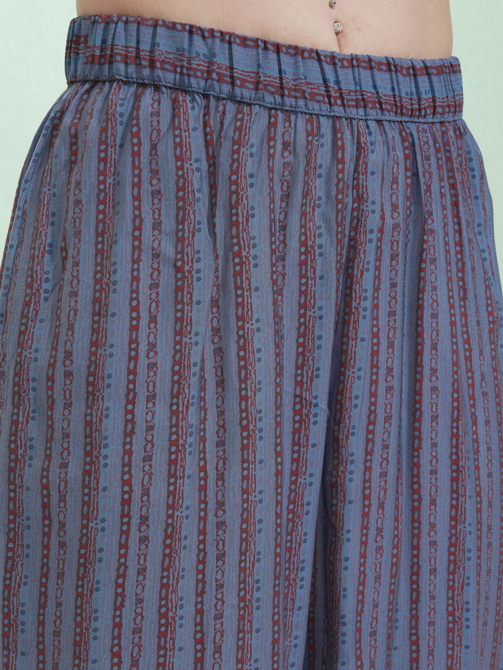 Vishudh Women Blue Printed Kurta With Trouser And Dupatta - Blue - Image 8