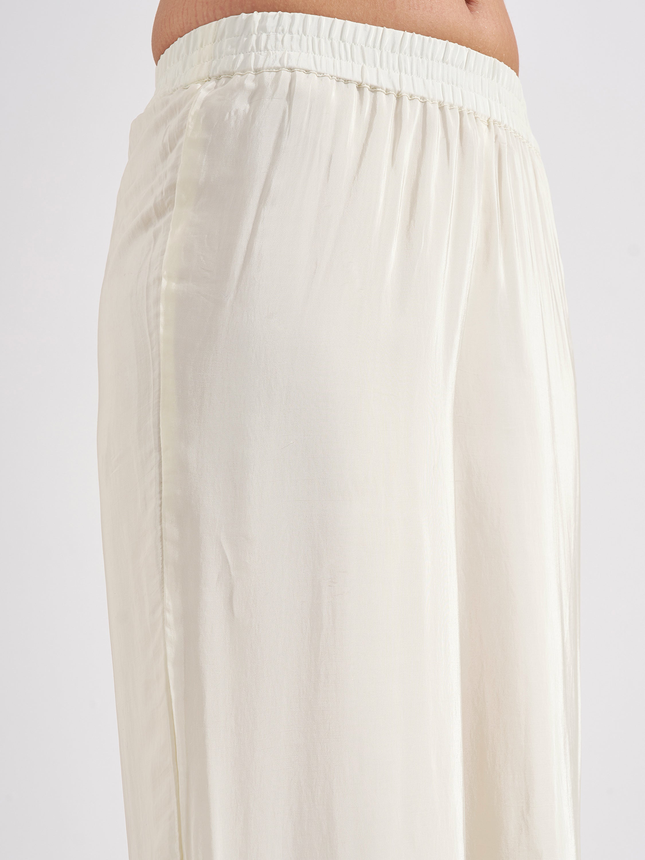 Vishudh Women Off White Embroidered Kurta And Trouser With Dupatta