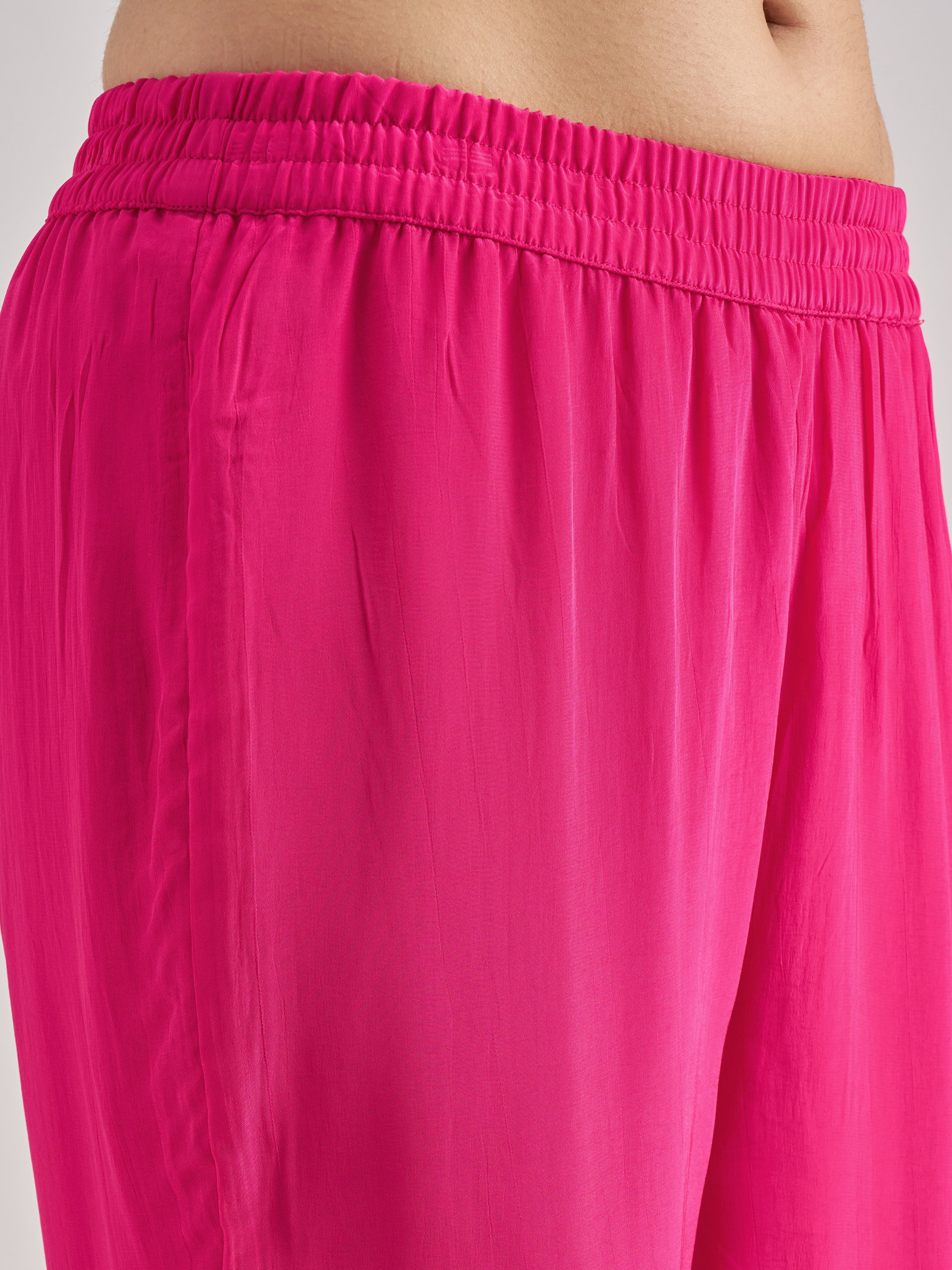 Vishudh Women Pink Embroidered Kurta With Trouser And Dupatta - Pink - Image 7