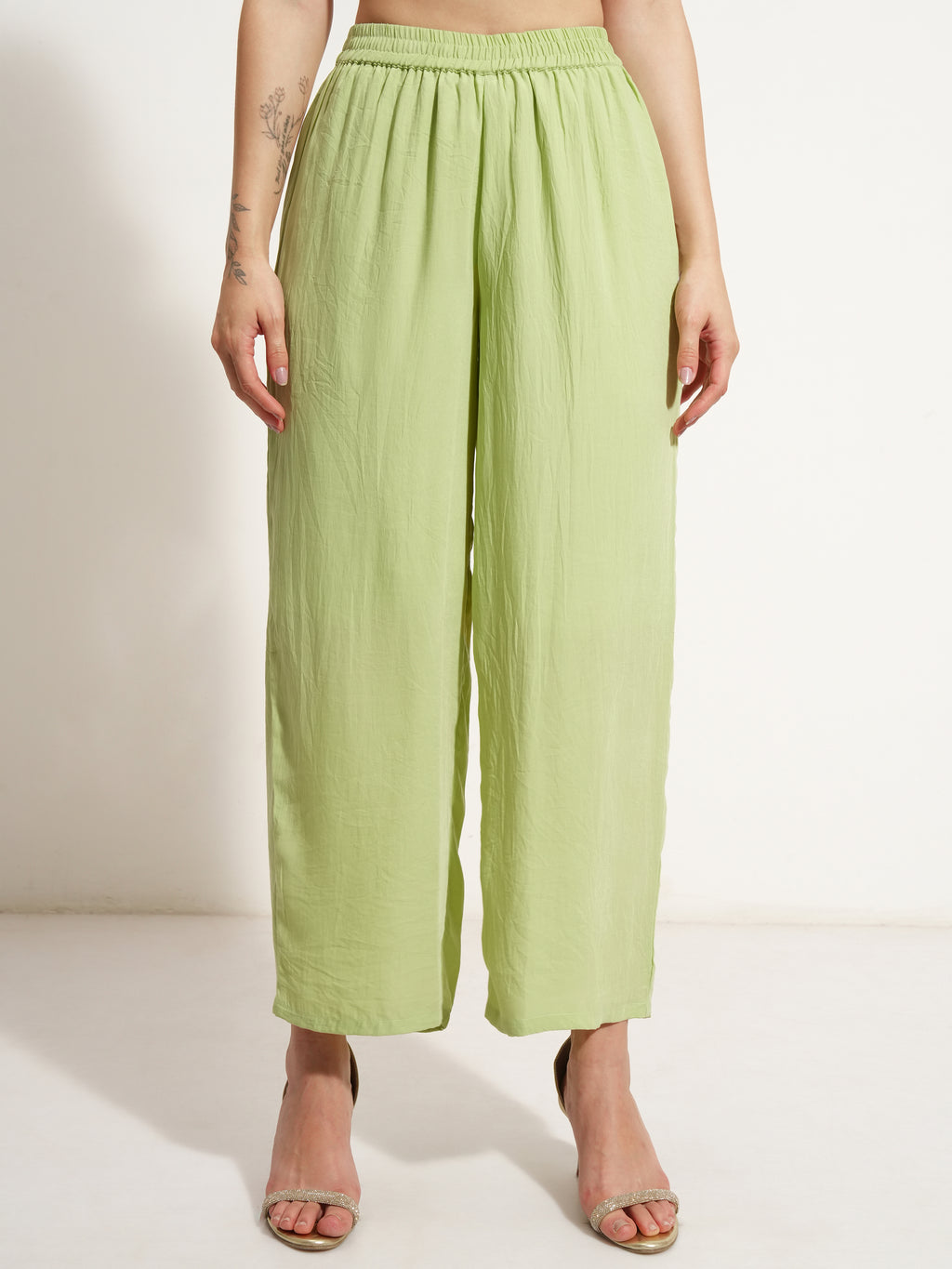 Vishudh Women Green Embroidered Kurta With Trouser And Dupatta - Green - Image 8