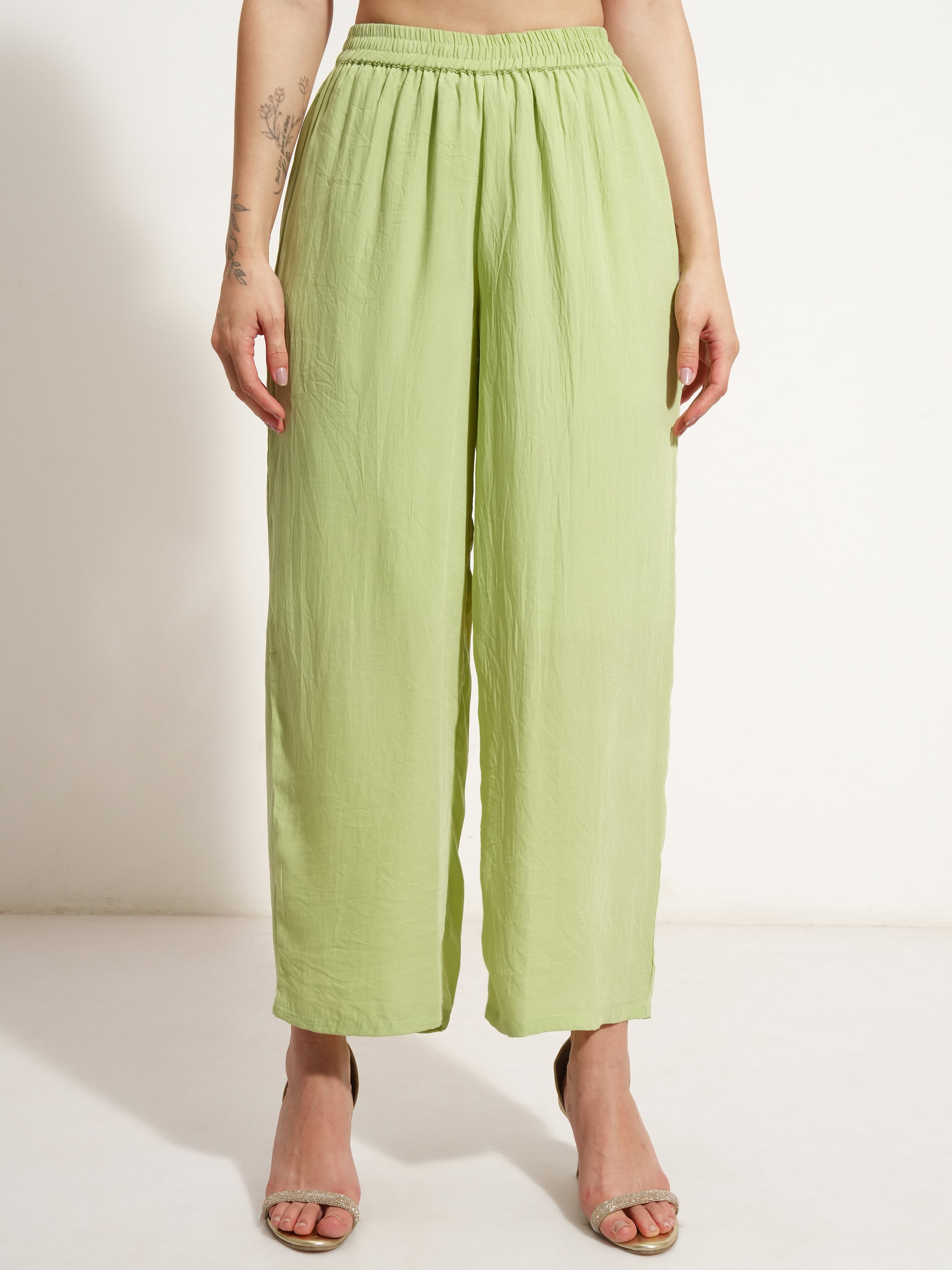 Vishudh Women Green Embroidered Kurta With Trouser And Dupatta - Green - Image 8
