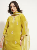 Vishudh Women Green Embroidered Kurta With Trouser And Dupatta - Green - Image 1