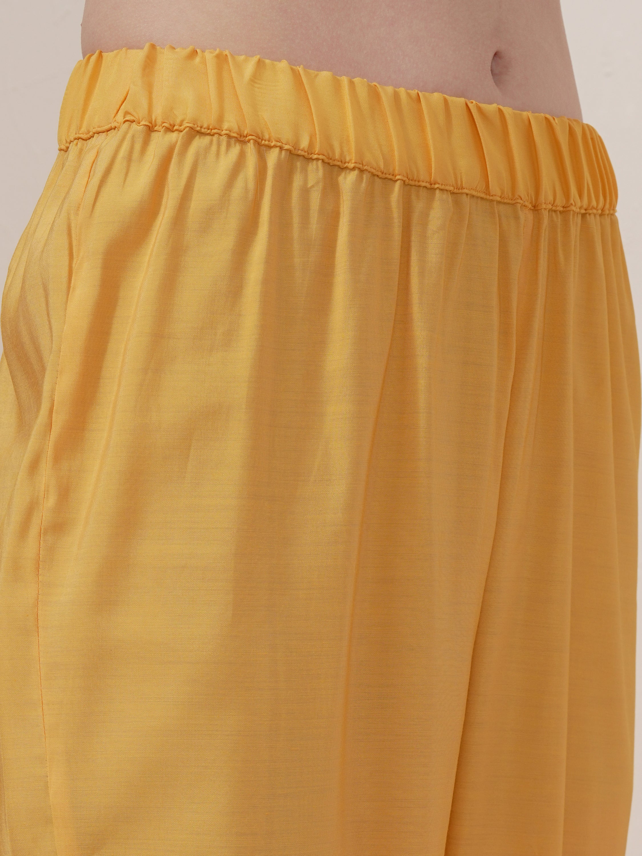 Vishudh Women Mustard Printed Kurta With Trouser And Dupatta - Mustard - Image 7