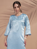Vishudh Women Blue Embroidered Kurta With Trouser - Blue - Image 1