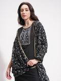 Vishudh Women Black Embroidered Kurta With Trouser And Dupatta - Black - Image 1