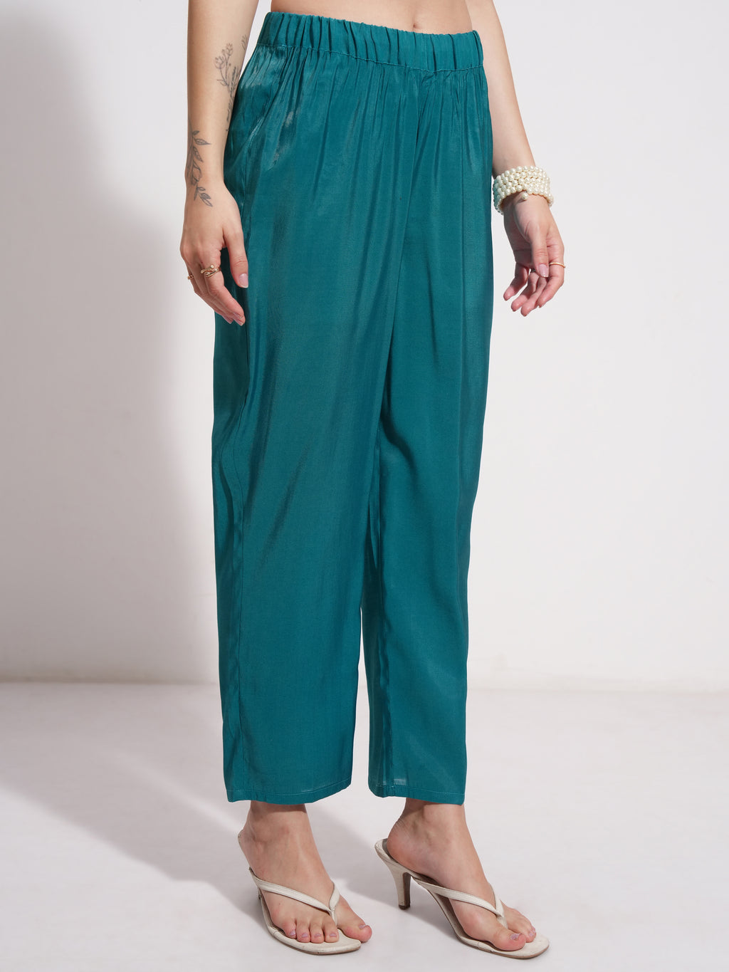 Vishudh Women Blue Embroidered Kurta With Trouser And Dupatta - Blue - Image 7
