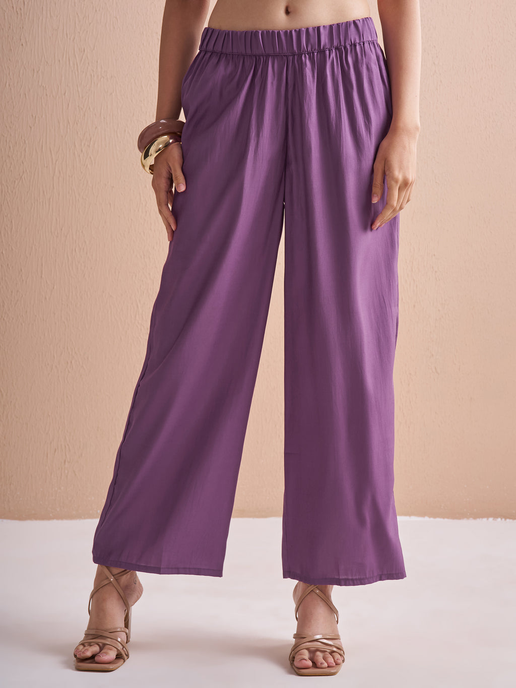 Vishudh Women Purple Printed Kurta With Trouser And Dupatta - Purple - Image 7