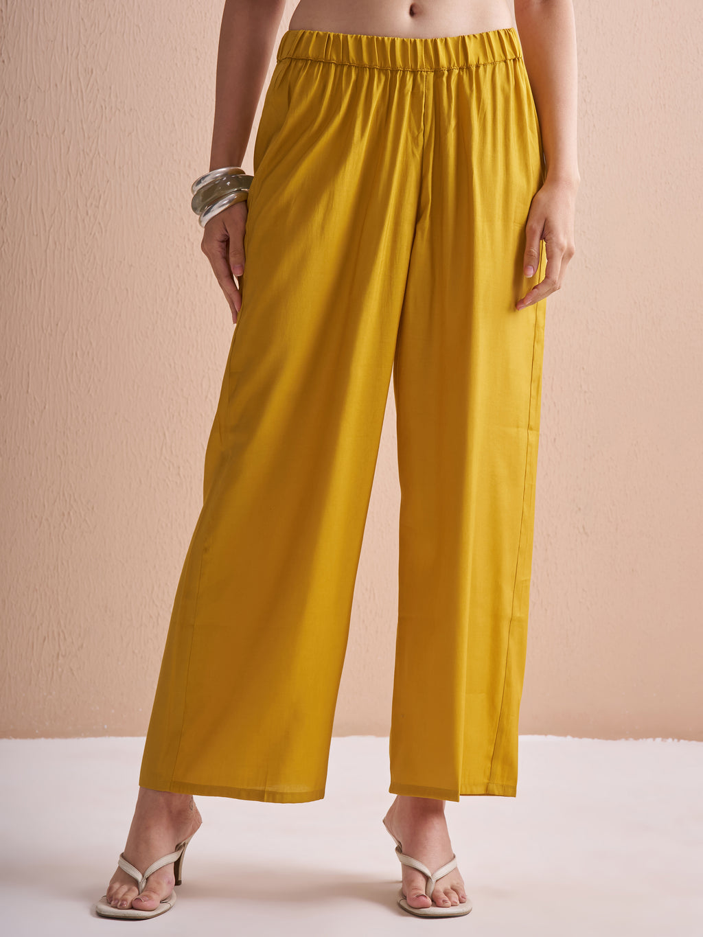 Vishudh Women Mustard Printed Kurta With Trouser And Dupatta - Mustard - Image 7