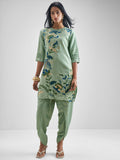 Vishudh Women Green Kurta With Dhoti Pant - Green - Image 1