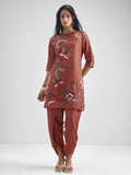 Vishudh Women Rust Kurta With Dhoti Pant - Rust - Image 1