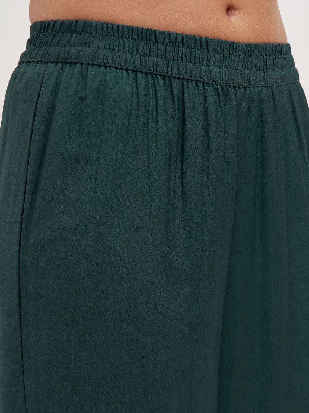 Vishudh Women Teal Embroidered Kurta And Trouser With Dupatta - Teal - Image 7