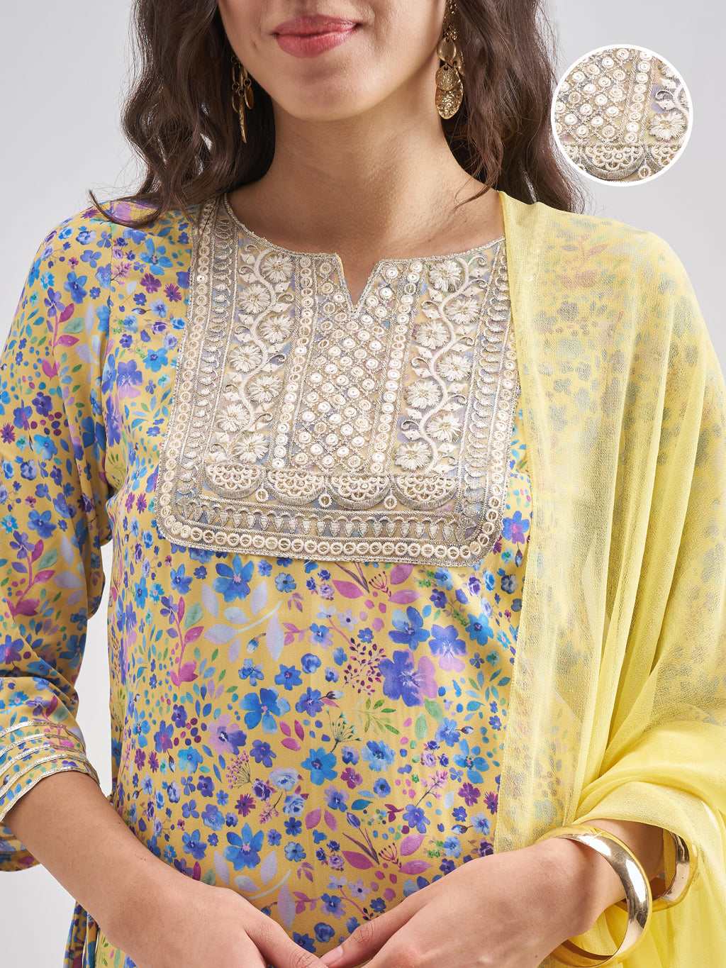 Vishudh Women Multi Printed Kurta With Sharara And Dupatta - Multi - Image 5