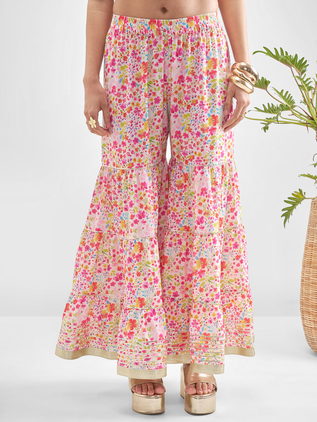 Vishudh Women Multi Printed Kurta With Sharara And Dupatta - Multi - Image 7