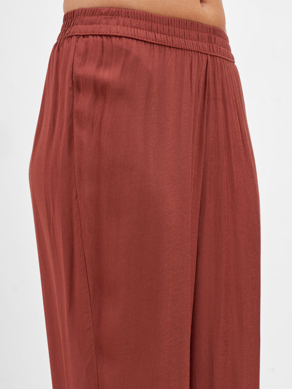 Vishudh Women Rust Embroidered Kurta And Trouser With Dupatta - Rust - Image 6