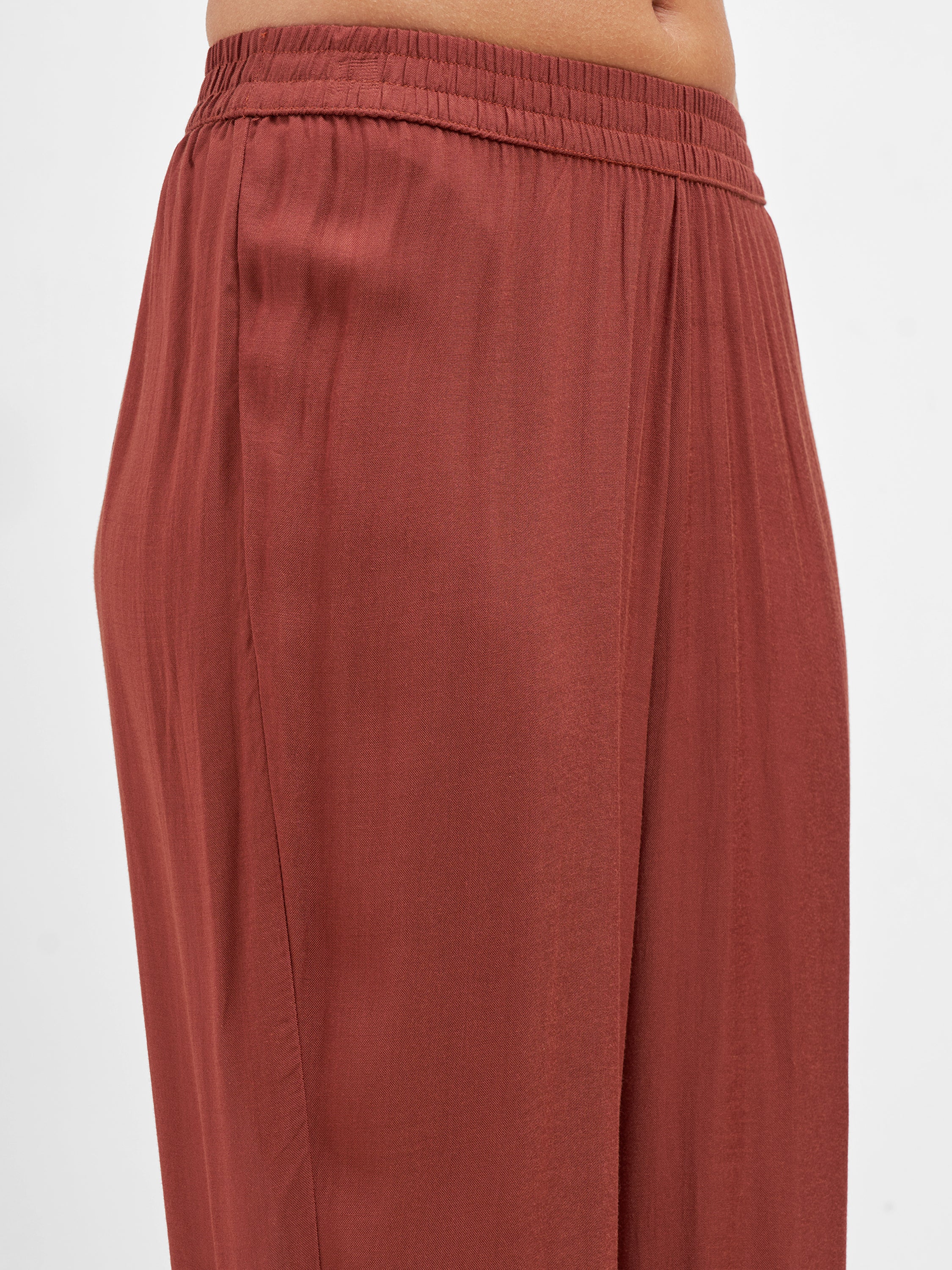 Vishudh Women Rust Embroidered Kurta And Trouser With Dupatta - Rust - Image 6