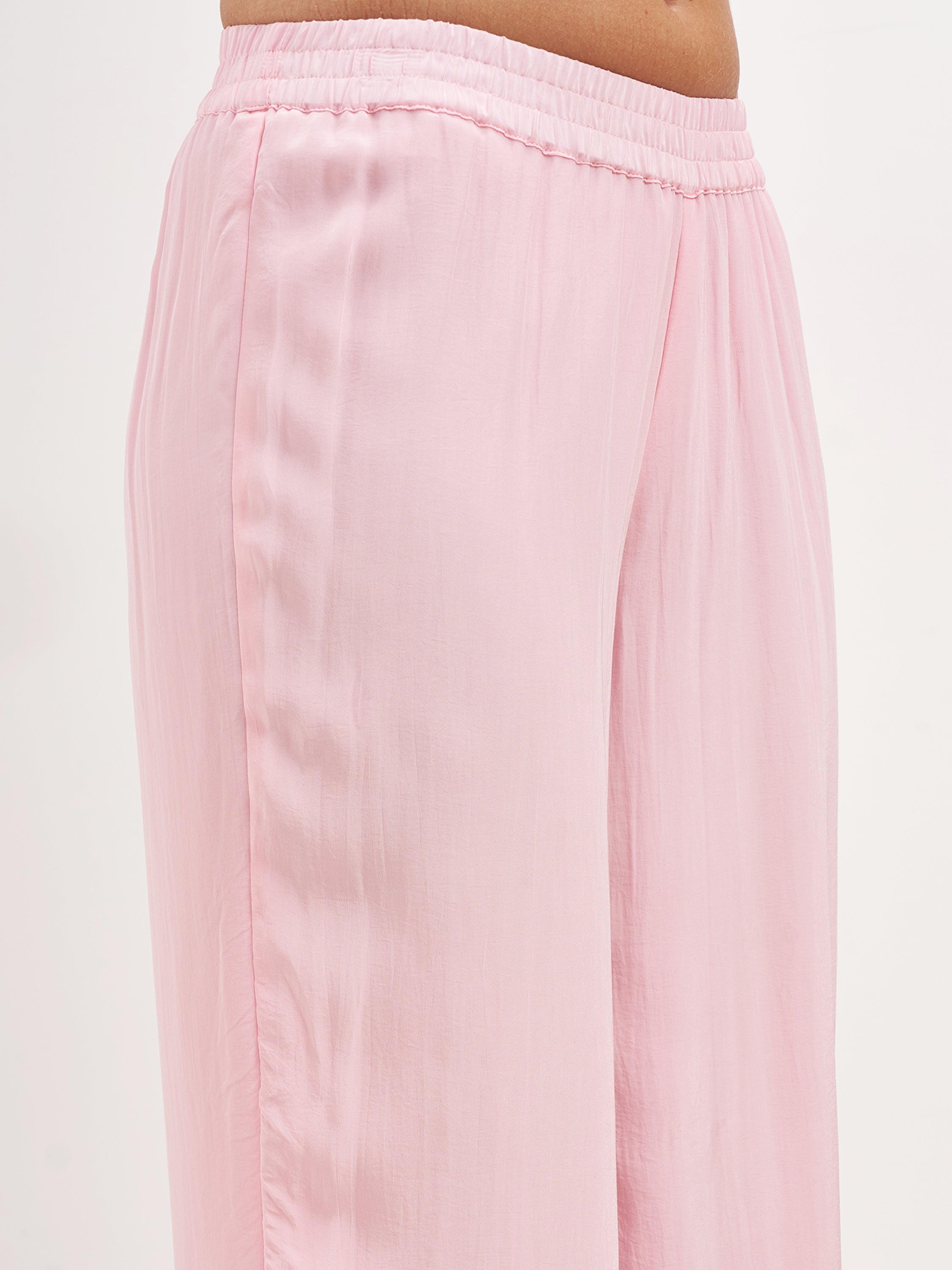 Vishudh Women Pink Embroidered Kurta And Palazzo With Dupatta - Pink - Image 6
