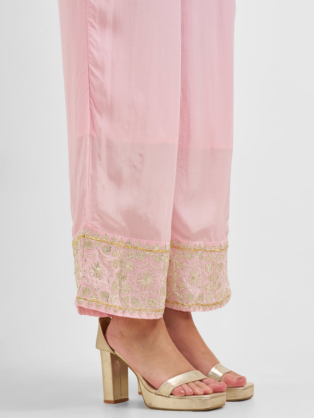 Vishudh Women Pink Embroidered Kurta And Palazzo With Dupatta - Pink - Image 8