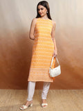 Vishudh Women Yellow Embroidered Straight Kurta - Yellow - Image 1