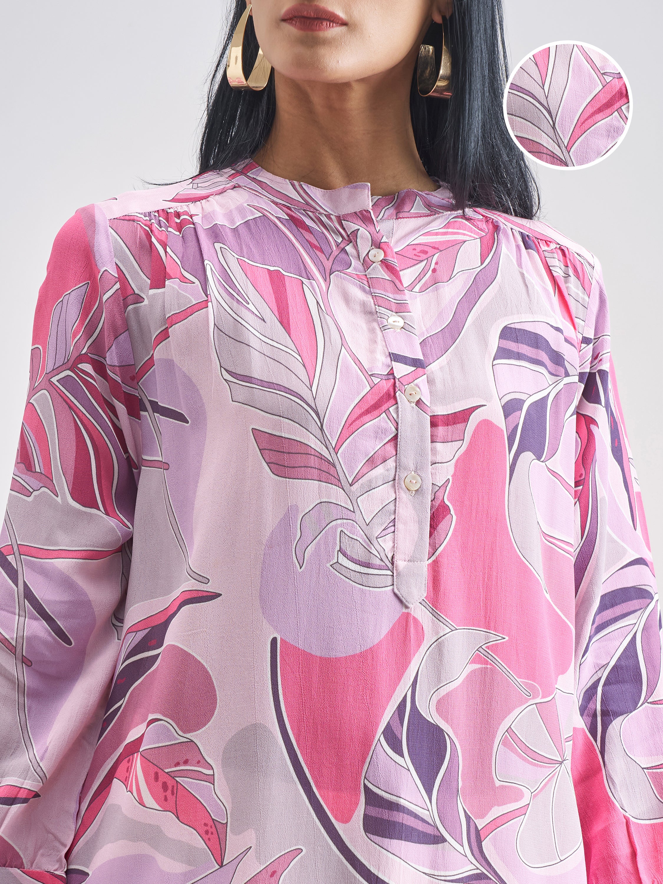 Vishudh Women Mauve Printed Straight Kurta - Mauve - Image 5