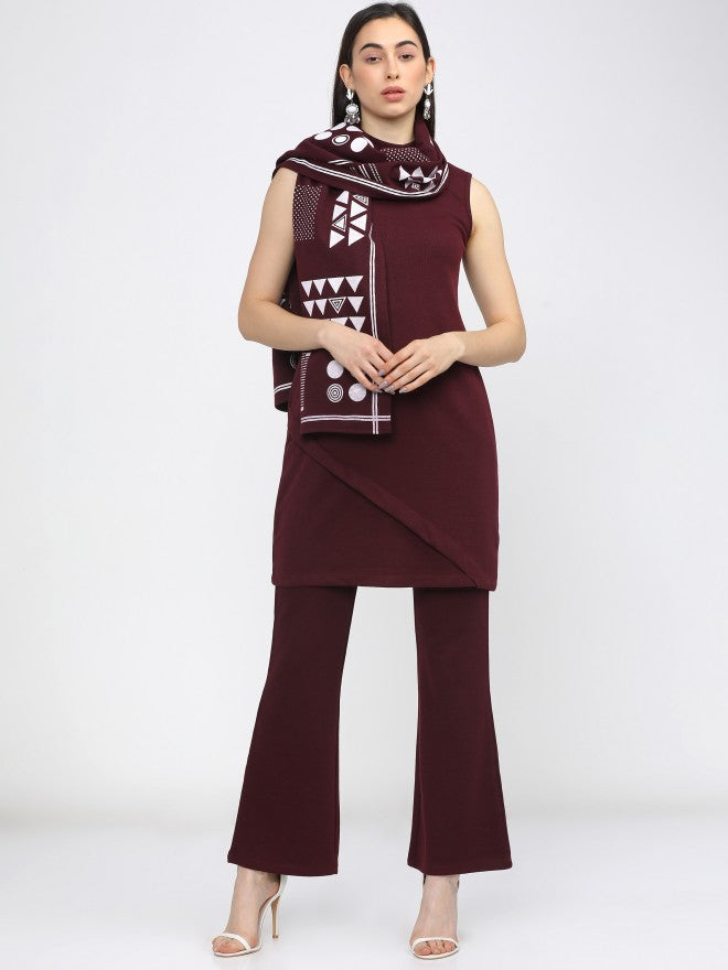 Vishudh Womens Maroon Printed Dupatta - Maroon - Image 5