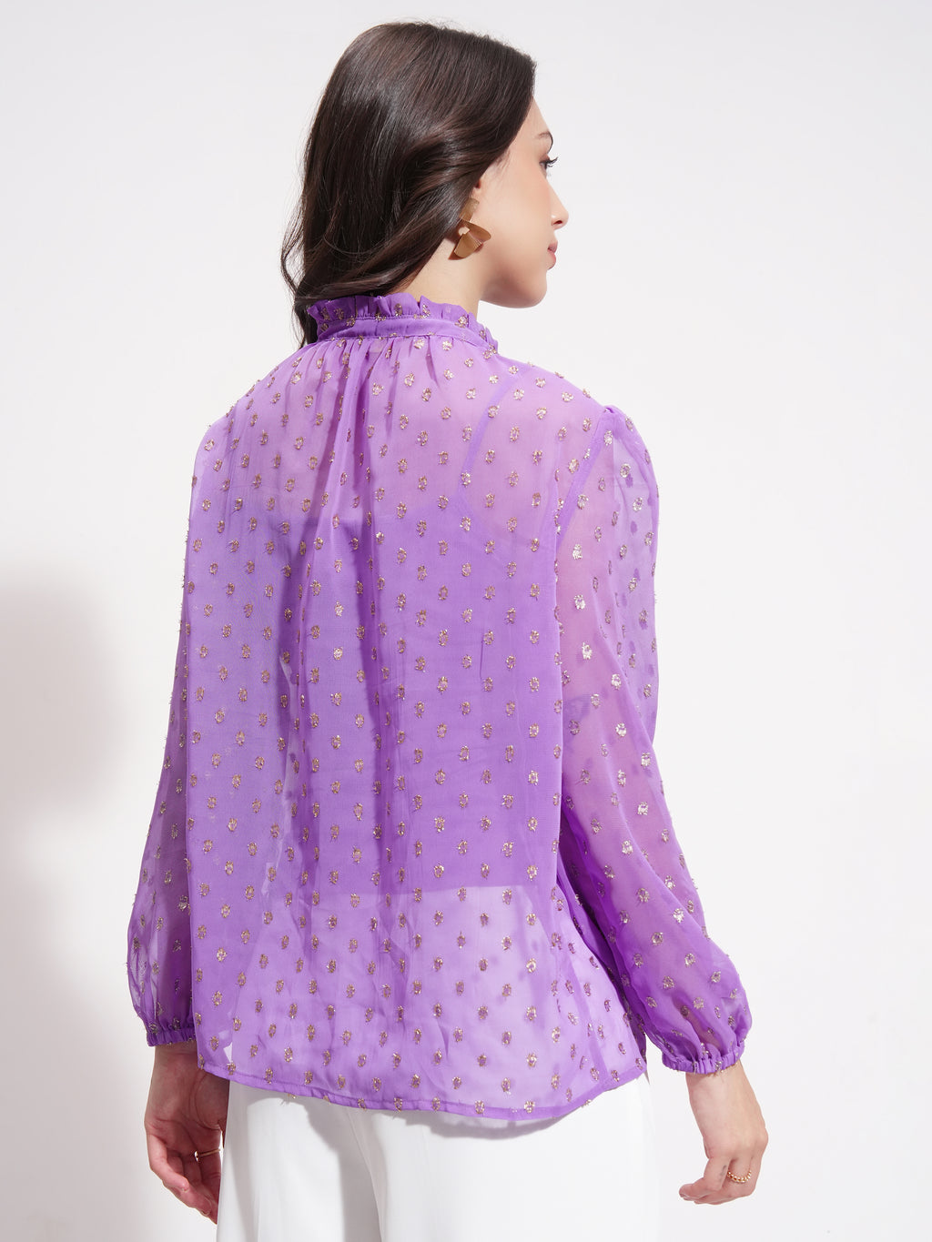 Vishudh Women Lavender Embellished Top - Lavender - Image 3
