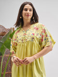 Vishudh Women Yellow Embroidered Tunic - Yellow - Image 1