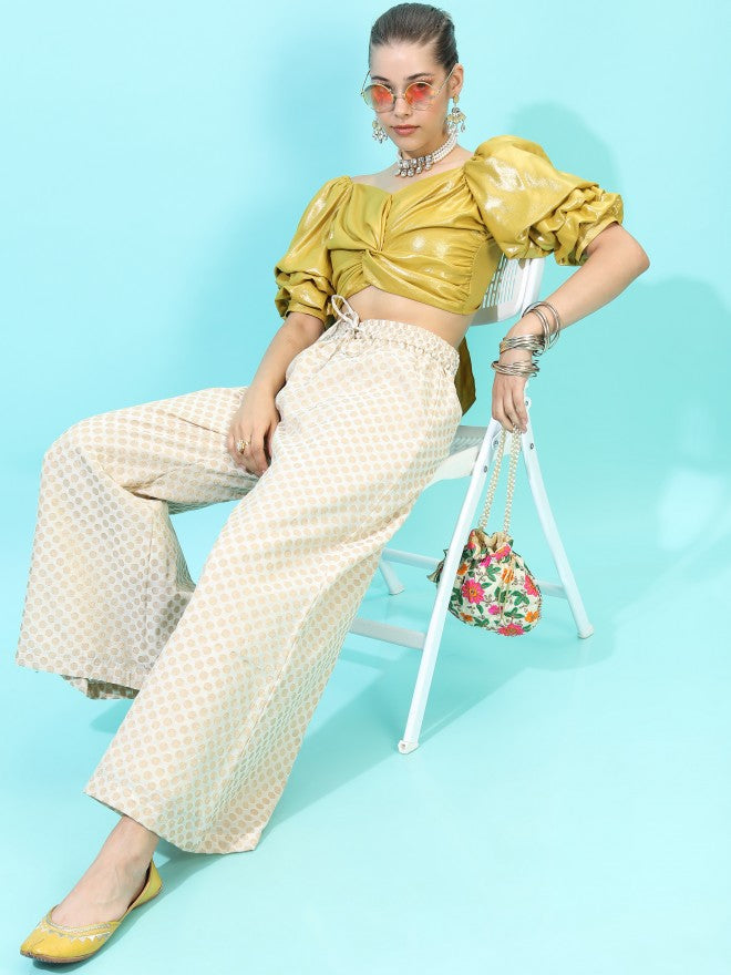 Vishudh Womens Crop Top - Yellow - Image 2