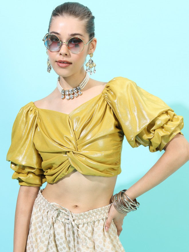 Vishudh Womens Crop Top - Yellow - Image 5