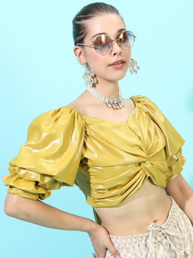 Vishudh Womens Crop Top - Yellow - Image 6