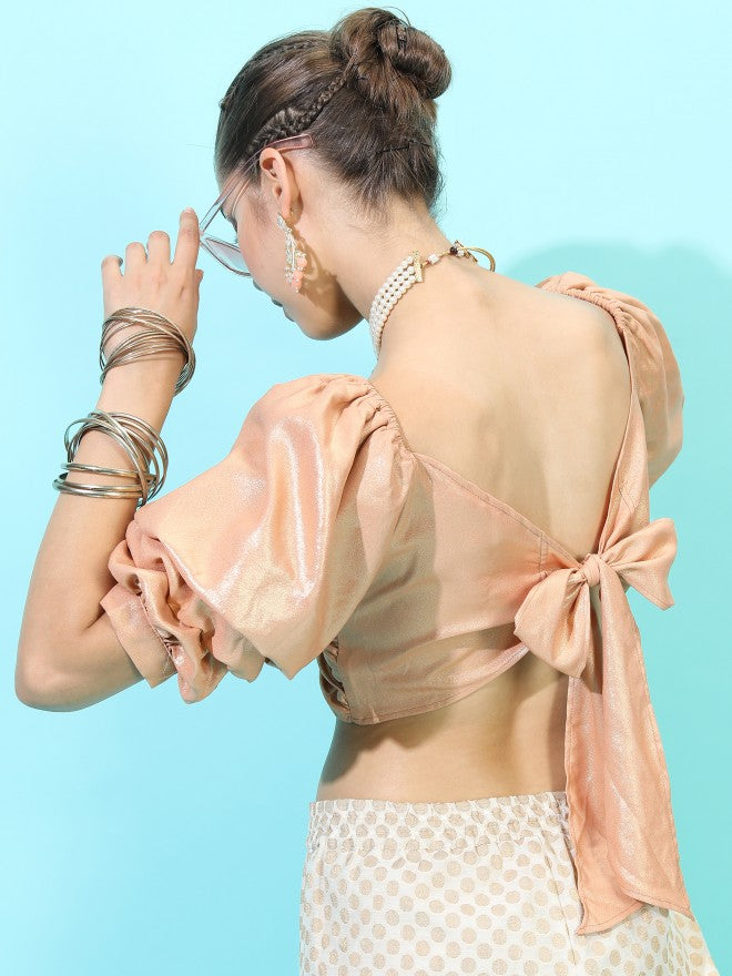 Vishudh Womens Crop Top - Orange - Image 3