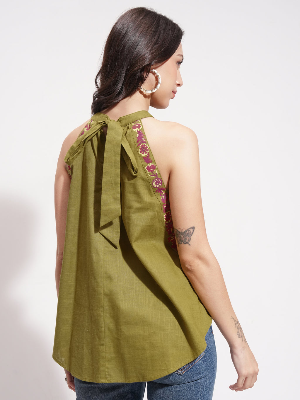Vishudh Women Green Printed Top - Green - Image 3