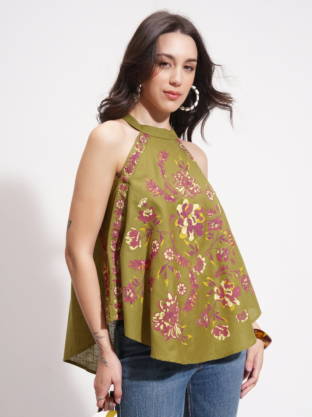 Vishudh Women Green Printed Top - Green - Image 6