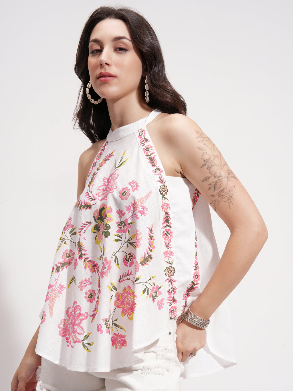 Vishudh Women Off White Printed Top - Off White - Image 4