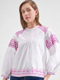 Vishudh Women White Embroidered Top