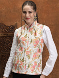 Vishudh Women Off White Open Front Jacket - Off White - Image 1