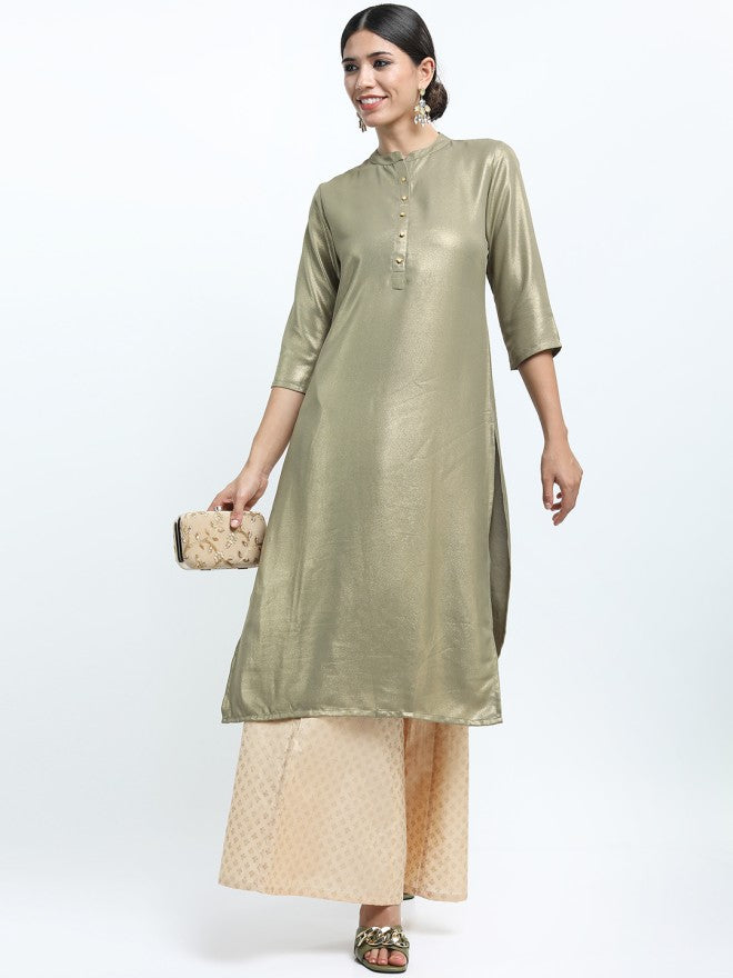 Vishudh Women Beige Printed Straight Palazzos - Beige - Image 5