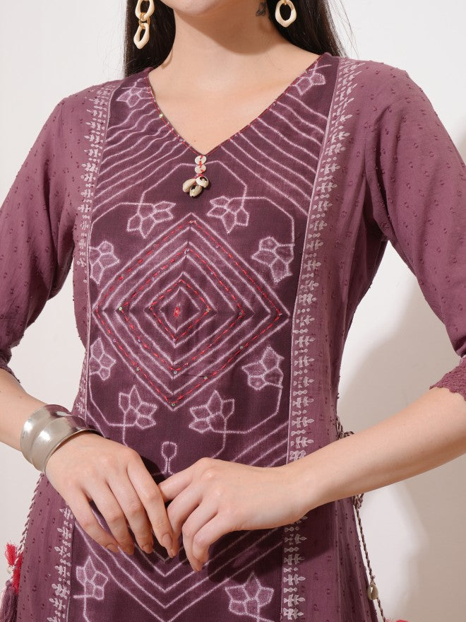 Vishudh Women Maroon Printed Maxi Dress - Maroon - Image 5